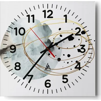 Hodiny Kuchyňské nástěnné hodiny 30x30 Abstrakce Skleněné hodiny do obýváku Moderní Tiché