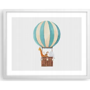 Obraz Obraz plakát na zeď v bílém rámu 50x40 - foto plakát s balonem do obýváku