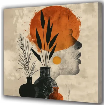 Obraz Obraz Na Plátně Do Předsíně Profil a Vázy 60x60 cm