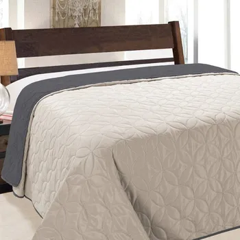 Přehoz na lůžko Přehoz na postel Euromat polyester 170 cm x 210 cm stříbrný