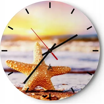 Hodiny Nástěnné hodiny do kuchyně 30x30 Hvězdice Skleněné hodiny do obýváku Tiché