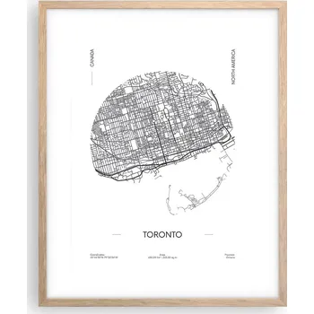 Obraz Obraz plakát na zeď v rámu světlý dub 40x50 mapa foto plakáty do obýváku