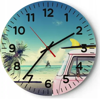 Hodiny Kuchyňské nástěnné hodiny 30x30 Krajina Moderní Skleněné hodiny do obýváku Tiché