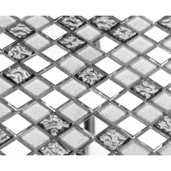 Obklad Skleněná mozaika Englass 30 x 30 cm, odstíny šedé a stříbrné