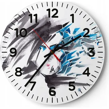 Hodiny Nástěnné hodiny do obýváku 40x40 Žena Kulatý Skleněné hodiny Loft Tiché