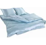 KLARA Povlečení Hedvábné 200x220 Modré Přírodní