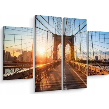 Obraz Čtyřdílný obraz Brooklynský most Dekorace 3D 80x60