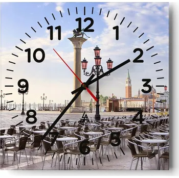 Hodiny Nástěnné hodiny do obýváku 40x40 Architektura Bezhlučné hodiny na skle Tiché