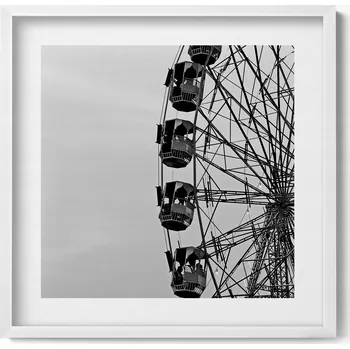 Obraz Dekorativní nástěnný obraz do pokoje Mlýnské kolo v černé a bílé barvě 50x50 cm