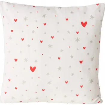 Polštář POLŠTÁŘ BAVLNĚNÝ POVLEK NA POLŠTÁŘ VÁNOČNÍ BÍLÝ 45 x 45 cm