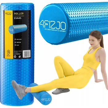 Pěnový válec Masážní válec s výstupky 4FIZJO 45 cm x 15 cm modrý