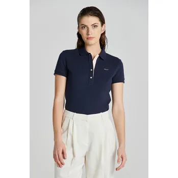 Dámská košile POLOKOŠILE GANT CONTRAST COLLAR SS PIQUE POLO EVENING BLUE