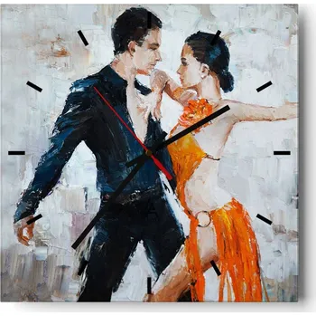 Hodiny Velké nástěnné hodiny 40x40 Abstrakce Skleněné tiché hodiny