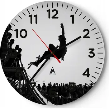 Hodiny Kuchyňské nástěnné hodiny 30x30 Skatepark Moderní skleněné hodiny do obýváku Tiché