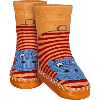 Dívčí bačkory Ponožky s podrážkou Playshoes oranžové