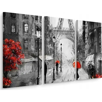 Obraz Obraz na plátně TRYPTYCH Malovaný Paříž 3D 60x40