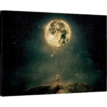 Obraz Obraz na plátně do obýváku ložnice 70x50 měsíc foto obrazy na zeď