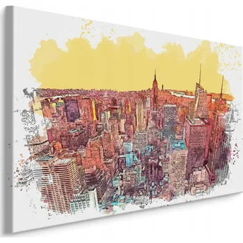 Obraz Canvas obraz Panorama New Yorku AKVAREL 70x50