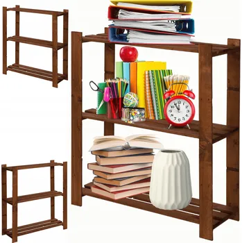 Dílenský regál Dřevěný skladový regál Wamar 90 x 80 x 28 cm, max. nosnost 40 kg na polici