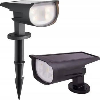 Venkovní osvětlení Solární lampa LED 2v1 Reflektor zapichovací + Nástěnné zahradní svítidlo SuperLED