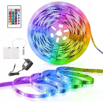 LED páska LED PÁSEK 5M DÁLKOVÝ OVLADAČ RGB BARVY DÁLKOVÝ OVLADAČ SADA 12V 7W