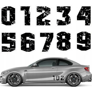 Samolepicí dekorace na vozidlo SAMOLEPKA na auto ČÍSLICE ČERNÉ TISK 18 cm