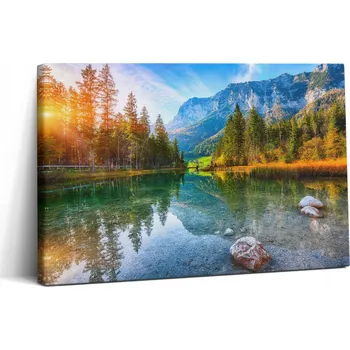 Obraz Plátěný Obraz Canvas do Obývacího Pokoje Nápad na Dárek Řeka Hory