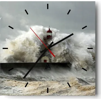 Hodiny Velké nástěnné hodiny 40x40 Krajina Skleněné hodiny Tiché