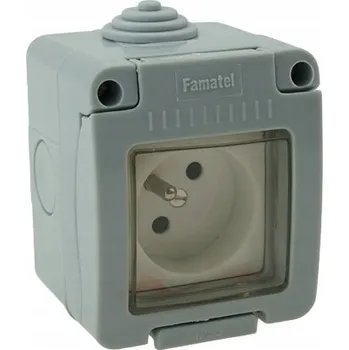 Elektrická zásuvka Hermetická Elektrická Zásuvka FAMATEL , šedá