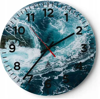 Hodiny Nástěnné hodiny do kuchyně 30x30 Moře Skleněné hodiny do obýváku Loft Tiché