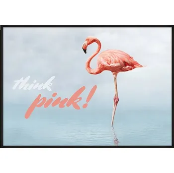 Obraz OBRAZ PLAKÁT V RÁMU 53x73 cm Plameňák P679