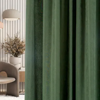 Příslušenství pro záclonu a závěs Závěs na pásce zelený samet, 140 x 280 cm, 1 ks zelená