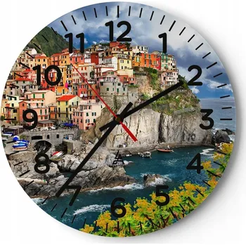 Hodiny Kuchyňské nástěnné hodiny 30x30 Krajina Moderní Skleněné hodiny do obýváku Tiché