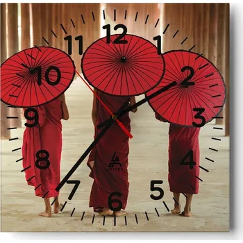 Hodiny Kuchyňské nástěnné hodiny 30x30 Asie Skleněné hodiny do obýváku Moderní Tiché