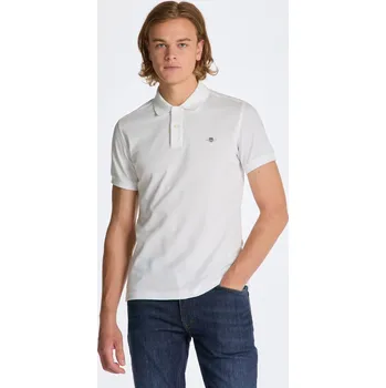 Pánská košile POLOKOŠILE GANT SLIM SHIELD SS PIQUE POLO WHITE