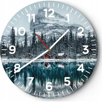 Hodiny Kuchyňské nástěnné hodiny 30x30 Krajina Moderní skleněné hodiny Tiché