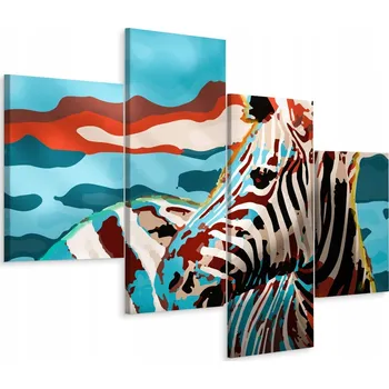 Obraz Abstraktní obraz ZEBRA Dekor 3D, 4 díly, 80x50 cm