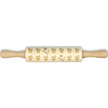 Váleček na těsto Papillon, Kontinentální španěl II - malý váleček se vzorem psa, váleček na