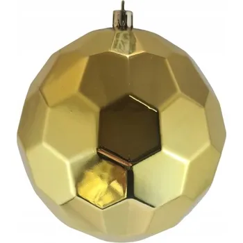 Vánoční dekorace VÁNOČNÍ KOULE GEOMETRICKÁ PLASTOVÁ ZLATÁ 12 CM