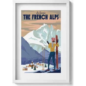 Obraz Závěsný obraz na zeď dekorace do bytu Plakát Francouzské Alpy 40x60 cm