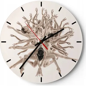 Hodiny Nástěnné hodiny do kuchyně 30x30 Abstrakce Skleněné hodiny do obýváku Tiché