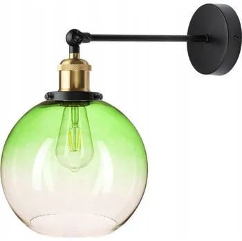 Nástěnné svítidlo Nástěnné svítidlo zlaté objímka zelené stínidlo 20 cm