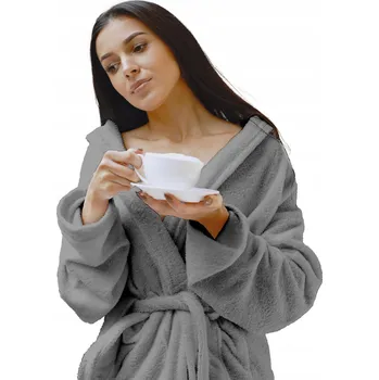 Dámský župan Župan šedý coral fleece teplý L unisex