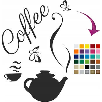 Obraz Samolepky na zeď do kuchyně Dekorativní nápisy do jídelny Šálek Káva 50x100