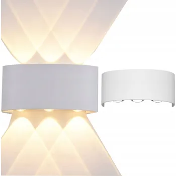 Nástěnné svítidlo FASÁDNÍ LED NÁSTĚNNÉ SVÍTIDLO BÍLÉ DEKORATIVNÍ PODSVÍCENÍ 6W 3000K PL-232W