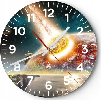 Hodiny Kuchyňské nástěnné hodiny 30x30 Abstrakce Moderní skleněné hodiny Tiché