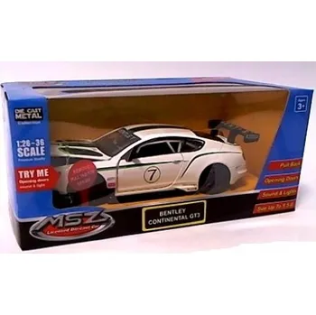 autíčko Kovový model auta Bentley se světlem a zvukem, měřítko 1:32