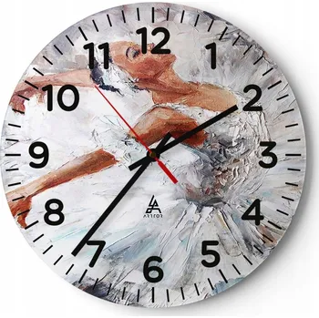 Hodiny Kuchyňské nástěnné hodiny 30x30 Baletka Moderní skleněné hodiny do obýváku Tiché