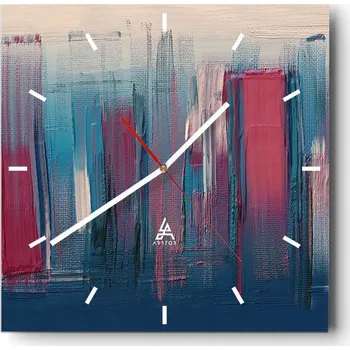 Hodiny Velké nástěnné hodiny 40x40 cm Umělecké skleněné hodiny Čtvercové Tiché