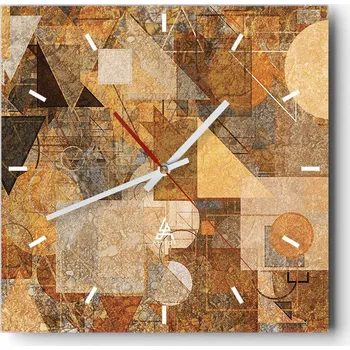 Hodiny Velké nástěnné hodiny 40x40 Abstrakce Skleněné tiché hodiny